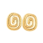 Ion Plating(IP) 304 Stainless Steel Stud Earrings for Women, Rectangle