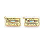 304 acier inoxydable émail pendentifs, breloques en ruban adhésif, placage ionique (ip), réel 18 k plaqué or