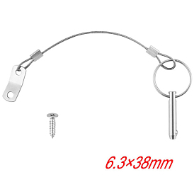 316 Stainless Steel Boat Pins w/Drop Cam & Spring 1/4" x 1" Grip Lanyard Prevents Loss, with Screw