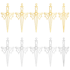 20шт 2 цвета 304 большие подвески из нержавеющей стали, меч прелести
