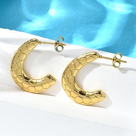 304 серьги-гвоздики из нержавеющей стали для женщин, ионное покрытие (ip), буква С