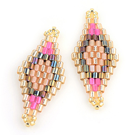 Миюки и тохо японский бисер, Ссылки ручной работы, Ромбовидный рисунок