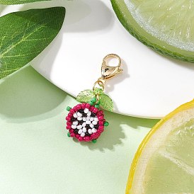 Подвесные украшения из бисера из питайи, с 304 из нержавеющей стали Lobster Claw застежками