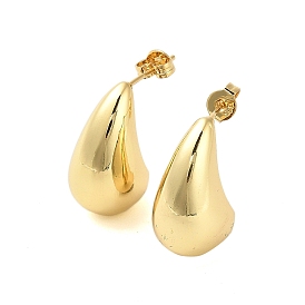 Rack Plating Teardrop Brass Stud Earrings for Women, Long-Lasting Plated, Lead Free & Cadmium Free