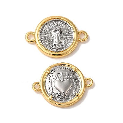 Стойка покрытие латунь плоский круглый религия соединительные подвески, 18позолота и платина, без кадмия и без свинца, долговечный