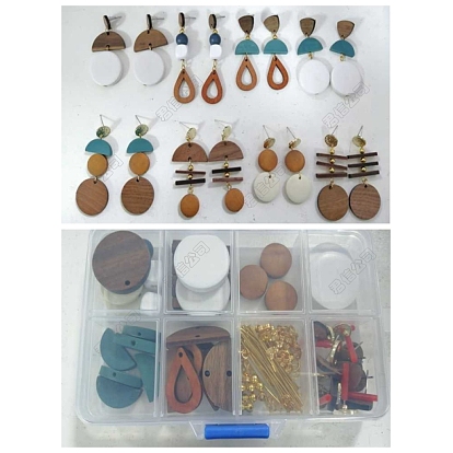 DIY Geometry Wood Dangle Stud Earring Making Kits
