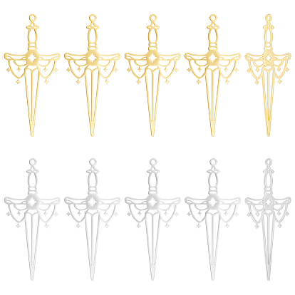 20шт 2 цвета 304 большие подвески из нержавеющей стали, меч прелести