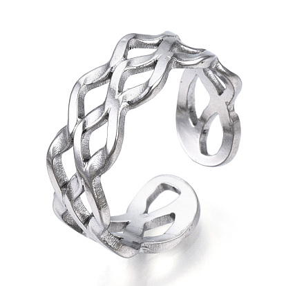 304 Wellenoffener Manschettenring aus Edelstahl, hohler Ring für Frauen