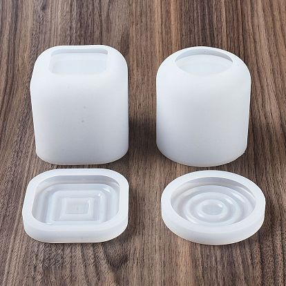 Moules de stockage en silicone bricolage, moules de résine, outils de moule d'artisanat en argile, blanc