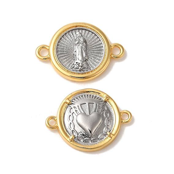 Стойка покрытие латунь плоский круглый религия соединительные подвески, 18позолота и платина, без кадмия и без свинца, долговечный