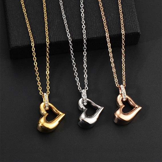 Подвеска из нержавеющей стали ожерелья, сердце горный хрусталь урна пепел ожерелья