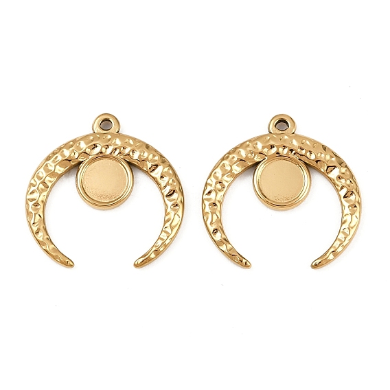 304 Настройки кабошон из нержавеющей стали кулон, луна, ионное покрытие (ip)