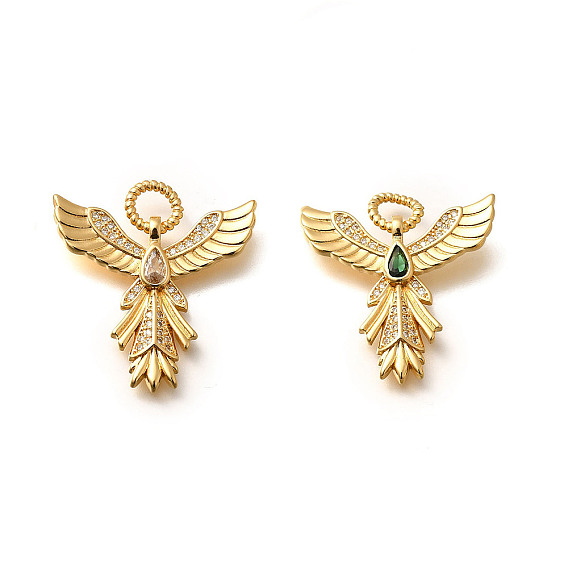 Латунный микропаве кубический цирконий со стеклянными подвесками, крыло, с открытыми кольцами прыжковых