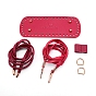 DIY Purse Making Kits, including 1Pc Imitation Leather Bag Bottom, 1Pc Bag Drawstring and 1Pc Bag Straps, with Alloy Findings
