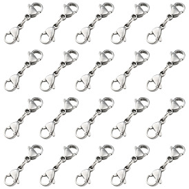 SUNNYCLUE 20 Sets 304 Stainless Steel Lobster Claw Clasps, with Jump Rings