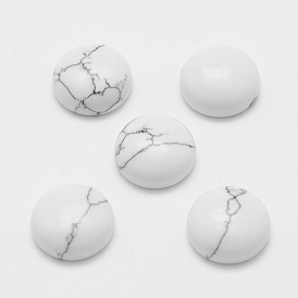 Cabochons howlite sintéticos, semicírculo