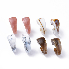 Imitation Gemstone Style Acrylic Stud Earrings, with 304 Stainless Steel Stud Earring Findings and Rubber Ear Nuts