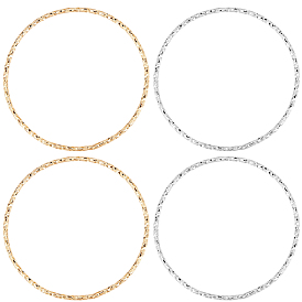 20шт. 2 стили латунные соединительные кольца, пайки, без никеля , текстурированная форма кольца