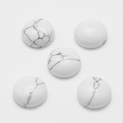 Cabochons howlite sintéticos, semicírculo