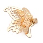 Brass Pendants, with Rhinestone, Butterfly Charm