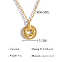 304 Stainless Steel Double Ring Pendant Necklaces for Women