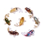 Resin Home Display Decorations, with Gemstone Chips and Gold Foil Inside, Fish