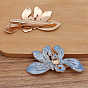 Alloy Alligator Hair Clips Findings, Round Bead & Enamel Settings, with Iron Clips, Orchid Flower