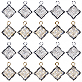 40шт 2 цветной сплав подвески со стразами, ромб прелести