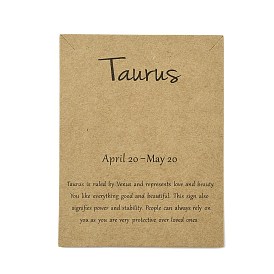 12 картонные карточки для демонстрации ювелирных изделий на тему созвездий, для показа ожерелья, деревесиные, прямоугольник со словом