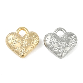 CCB Plastic Pendants, Heart with Word