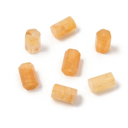 Natural Yellow Hematoid Quartz Golden Healer Quartz Beads, Hexagonal Prism