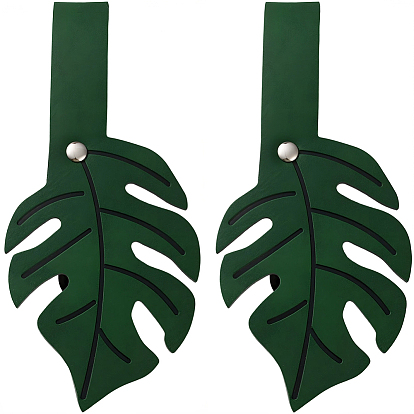 2 шт. зажимы для кардигана из искусственной кожи с листьями, зажимы воротника свитера, со сплавом