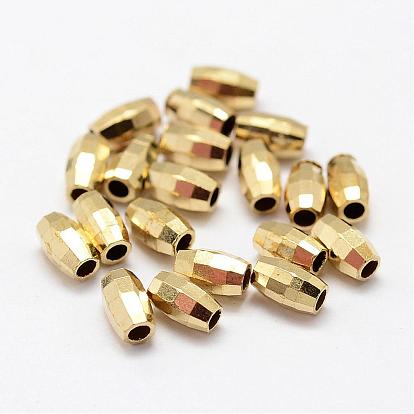 Brass Beads, Oval, Faceted, Nickel Free