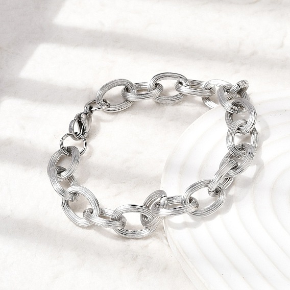 201 трос из нержавеющей стали цепи браслеты, овальные