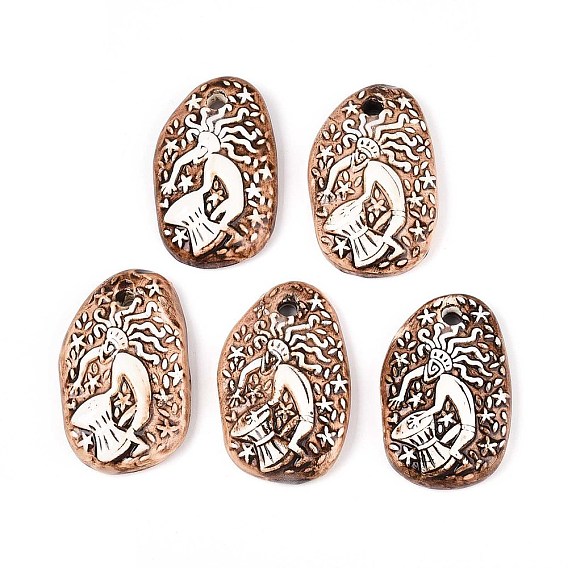 Ручной работы фарфора большие кулоны, самородки с человеком, фантазии античного стекла фарфора