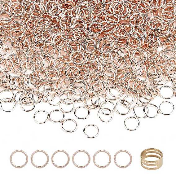 Iron Open Jump Rings, Round, with Brass Assistant Tool