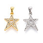 Латунные микро проложить кубического циркония подвески, без кадмия и без свинца, звезда