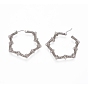 Long-Lasting Plated 304 Stainless Steel Wire Wrapped Hoop Earrings, Hypoallergenic Earrings, Star