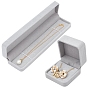 2Pcs 2 Style Velvet Earrings Box & Necklace Box, Flip Box, Square & Rectangle