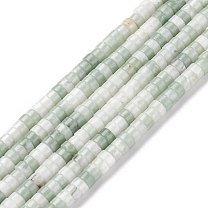 Natural Green Spot Jasper Beads Strands, Heishi Beads, Flat Round/Disc