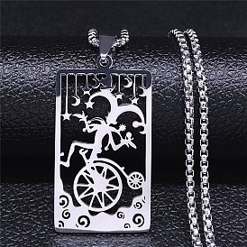304 Stainless Steel Pendant Necklaces, Joker Card