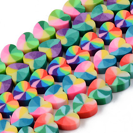 Handmade Polymer Clay Beads Strands, for DIY Jewelry Crafts Supplies, Heart