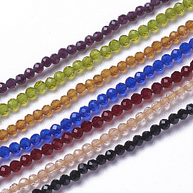 Glass Beads Strands, Faceted, Round