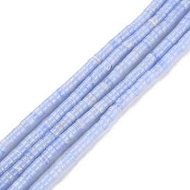 Synthetic Blue Lace Agate Beads Strands, Heishi Beads, Flat Round/Disc, Heishi Beads