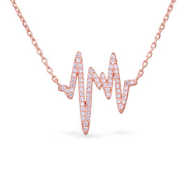 Ожерелья с кулоном в виде сердцебиения tinysand 925 из стерлингового серебра cz, 18 дюйм