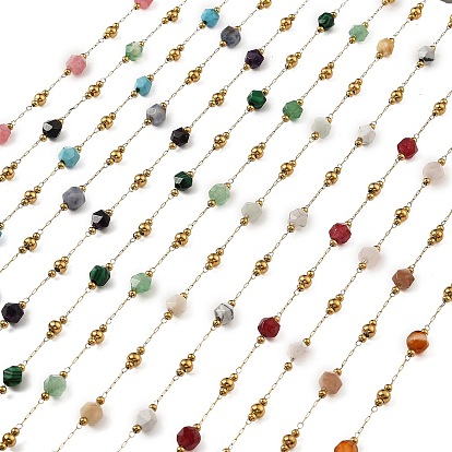 Ионное покрытие (ip) 304 цепи из нержавеющей стали, с натуральным и синтетическим драгоценным камнем, пайки, без кадмия и без свинца, с катушкой