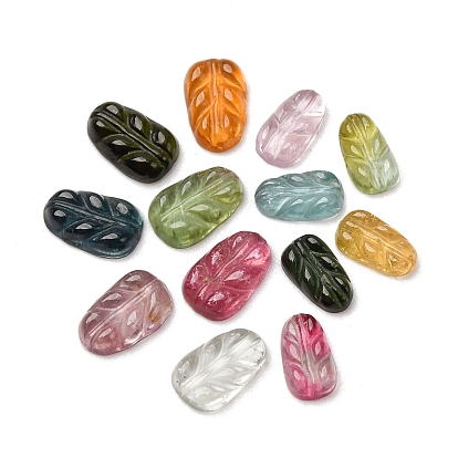 Натуральный турмалин резные кабошоны, лист