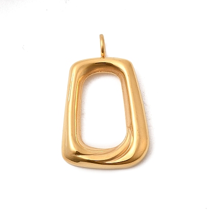 Полые 304 из нержавеющей стали кулоны, трапециевидный шарм, ионное покрытие (ip), долговечный