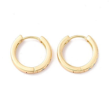 Real 18K Gold Plated Cubic Zirconia Huggie Hoop Earrings for Girl Women