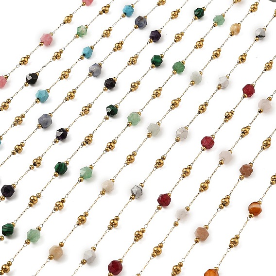 Ионное покрытие (ip) 304 цепи из нержавеющей стали, с натуральным и синтетическим драгоценным камнем, пайки, без кадмия и без свинца, с катушкой